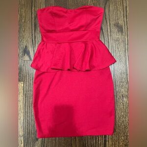 Body Central Red Peplum Dress Size Small